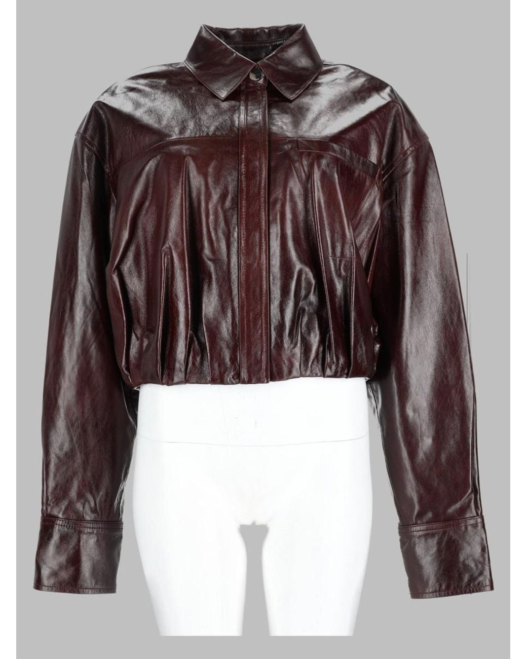 Sportmax Purple Shearling-Trim Leather Jacket