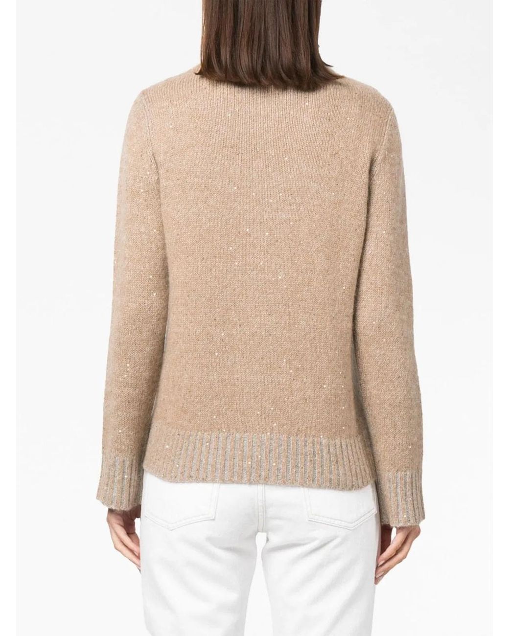 Fabiana Filippi Natural Wool Blend Turtleneck Sweater