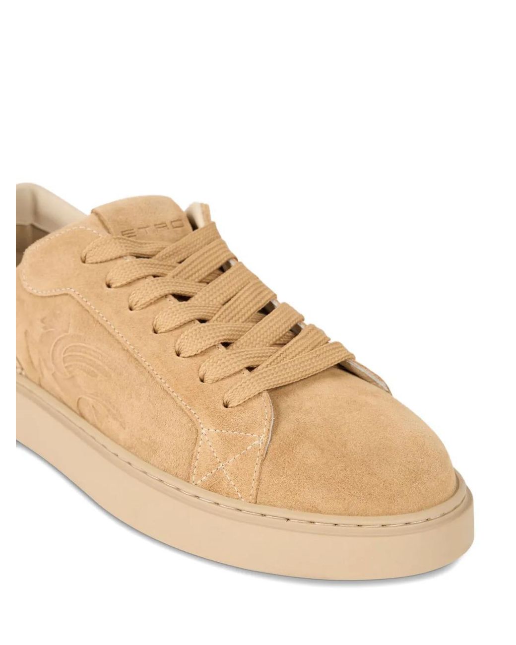 Etro Natural Suede Sneakers With Embroidery for men