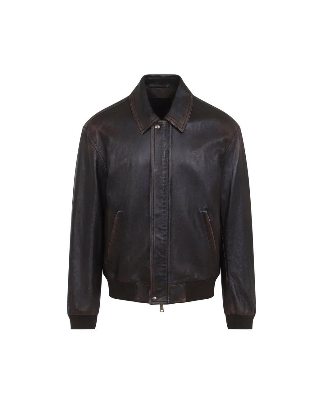 Prada Black Moro Leather Bomber Jacket