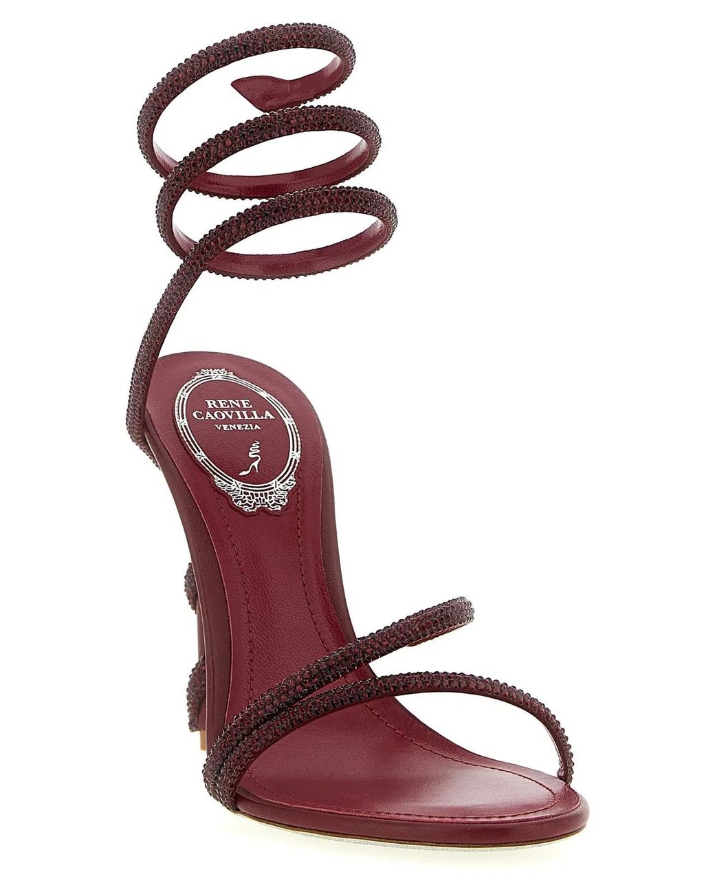 Rene Caovilla Pink Viscose Stiletto Heel Sandals