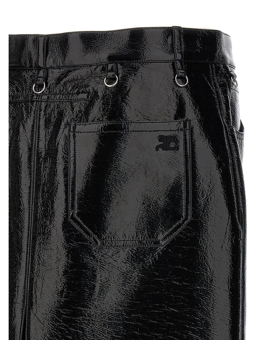 Courreges Black Vinyl Skirt