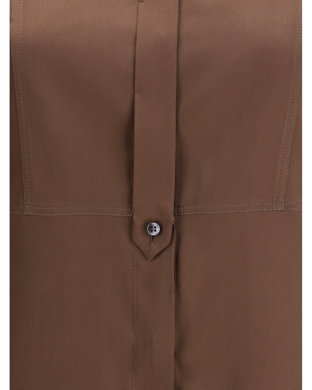 Brunello Cucinelli Brown Silk Shirt