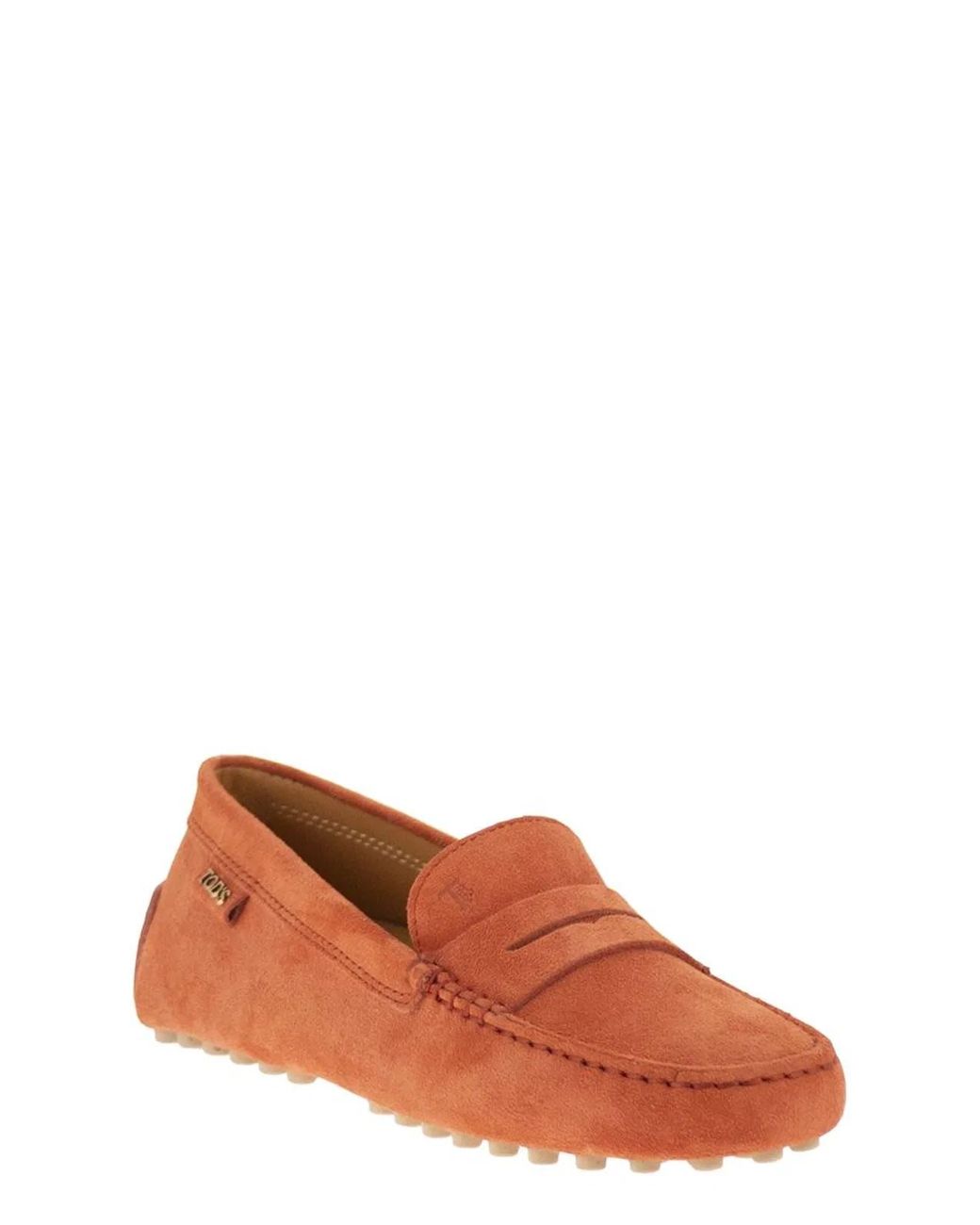 Tod's White Suede Rubber Sole Loafer