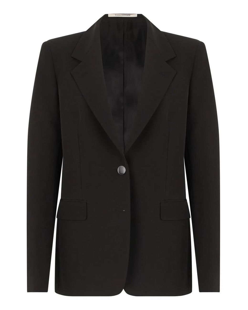 0205 Tagliatore Black Single-Breasted Blazer for men