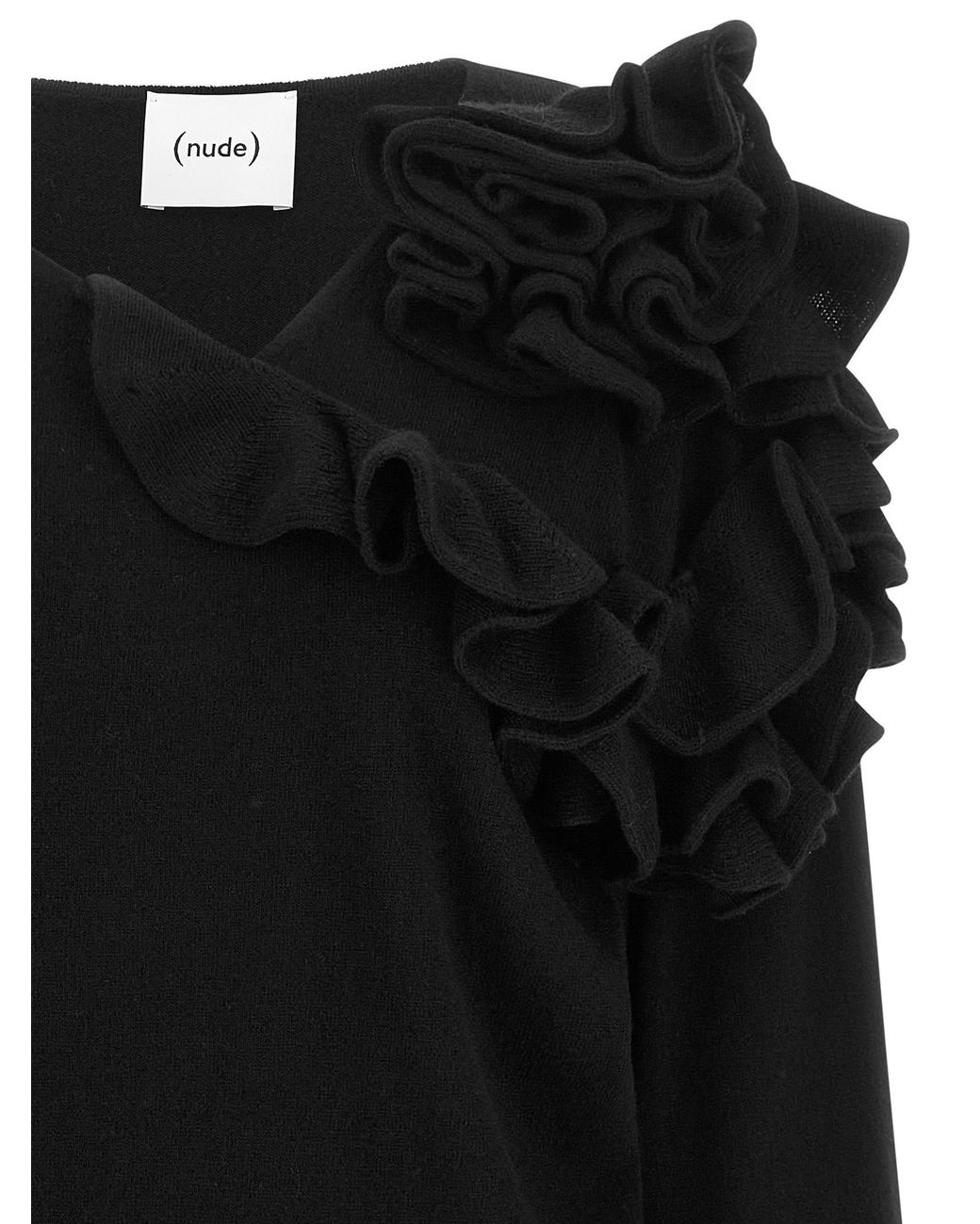 Nude Black Ruffled Sweater