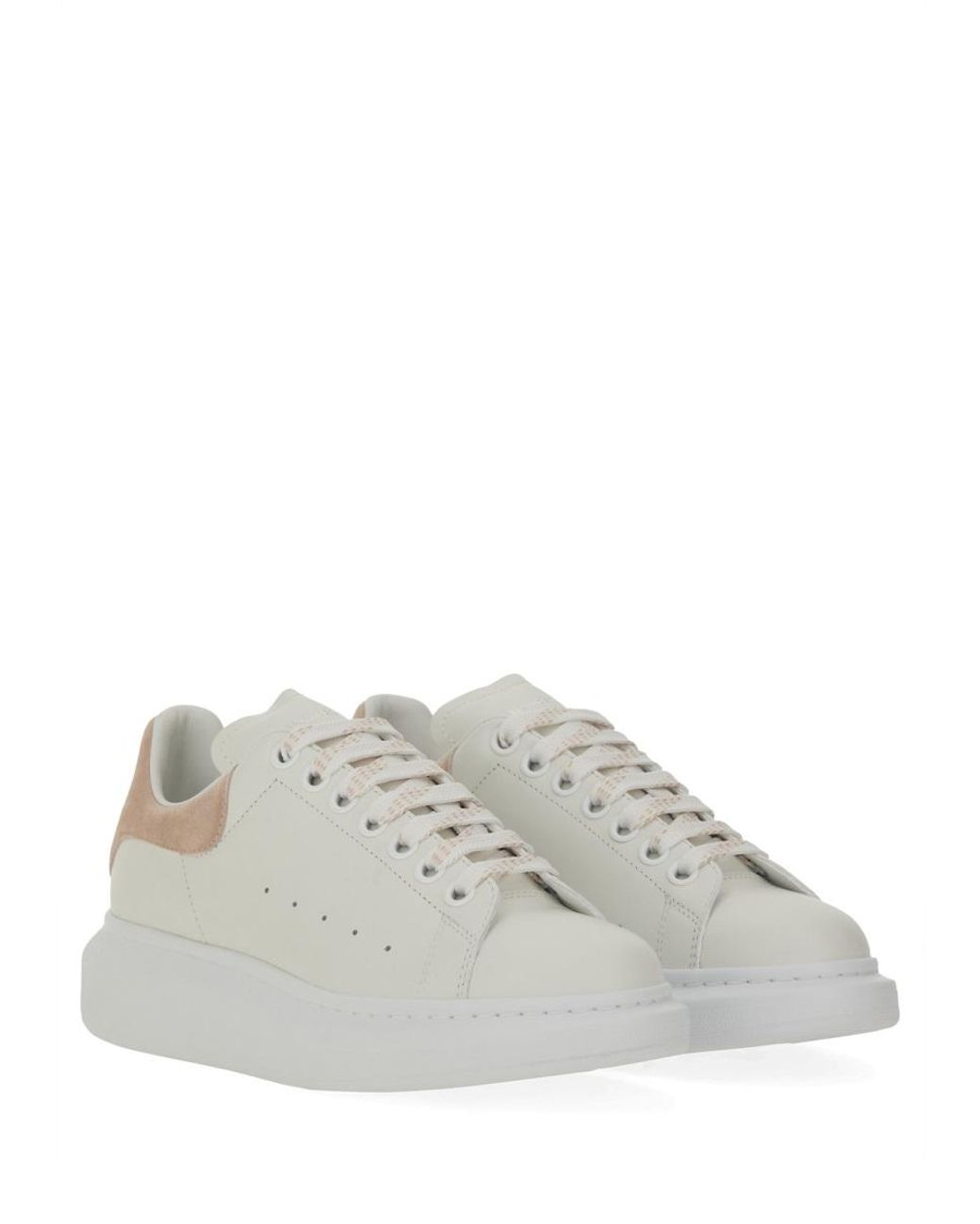 McQueen White Leather Sneakers