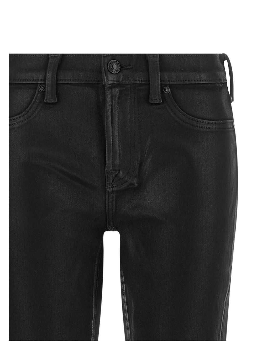 7 For All Mankind Black Leather Effect Jeans
