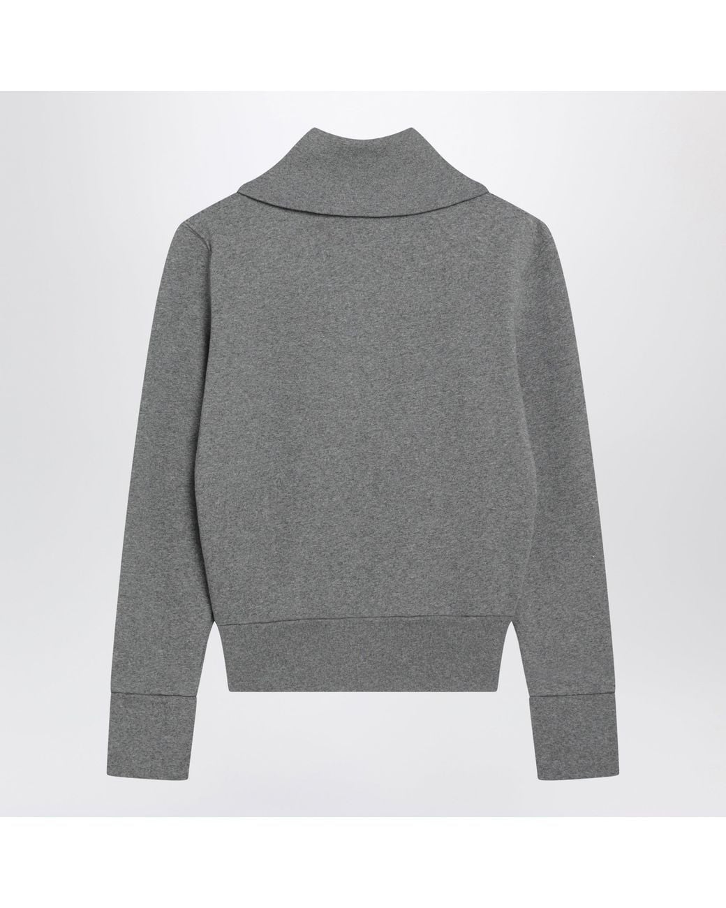 Balenciaga Gray Cotton Zip-Up Sweatshirt