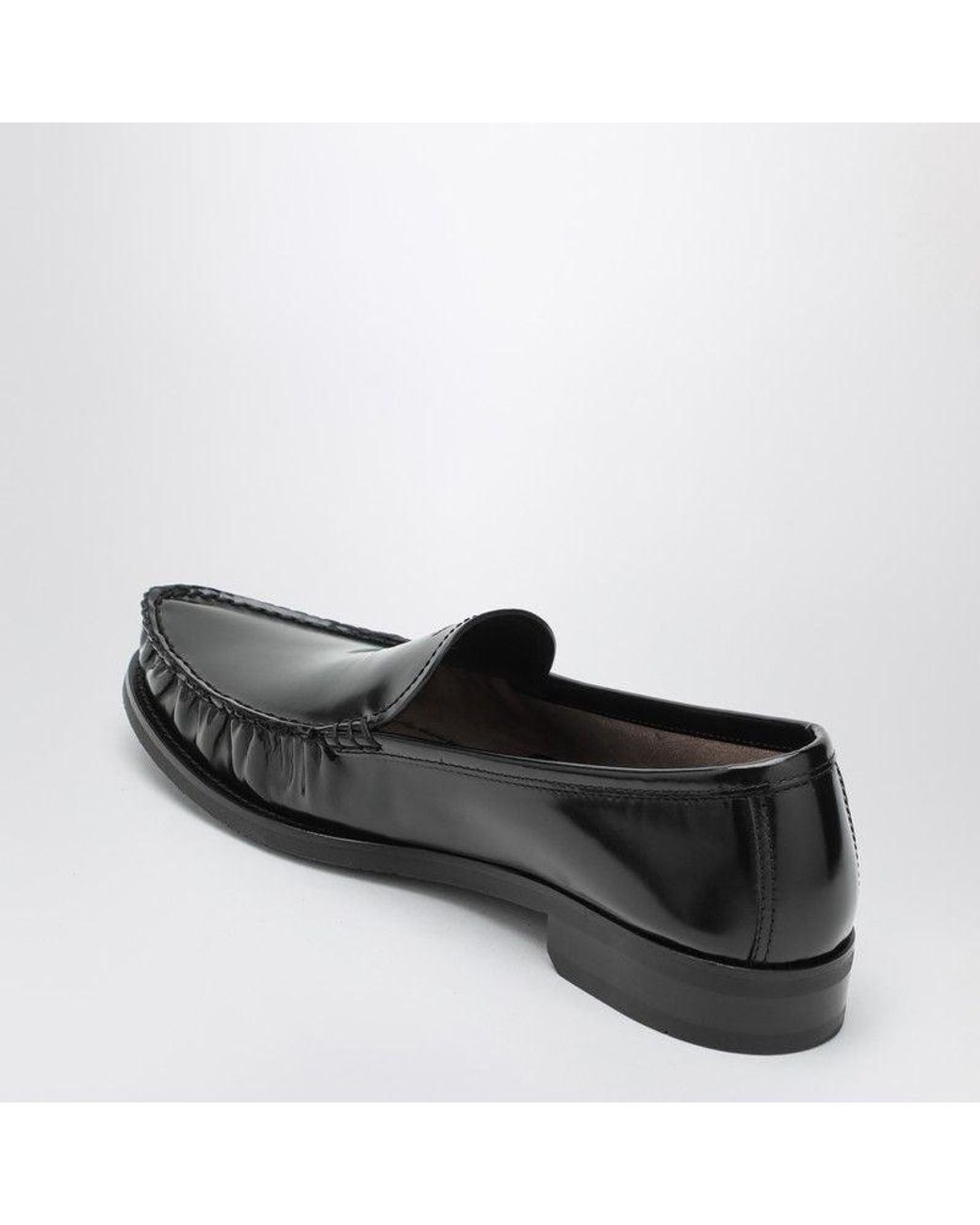 Prada Black Brushed Leather Loafers for men