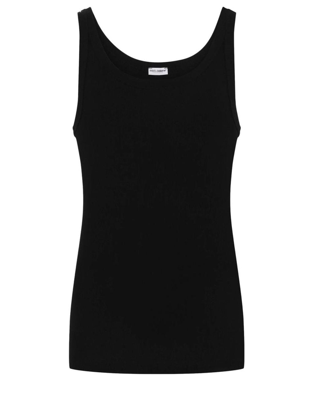 Dolce & Gabbana Black Dolce & Gabbana Marcello Ribbed Cotton Tank Top for men