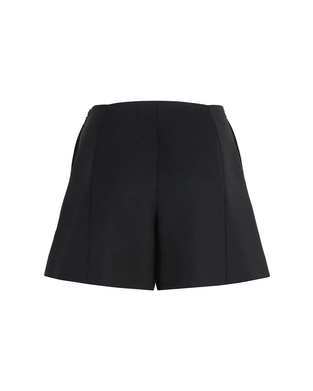 Givenchy Blue Wool Mini Shorts With Button Front