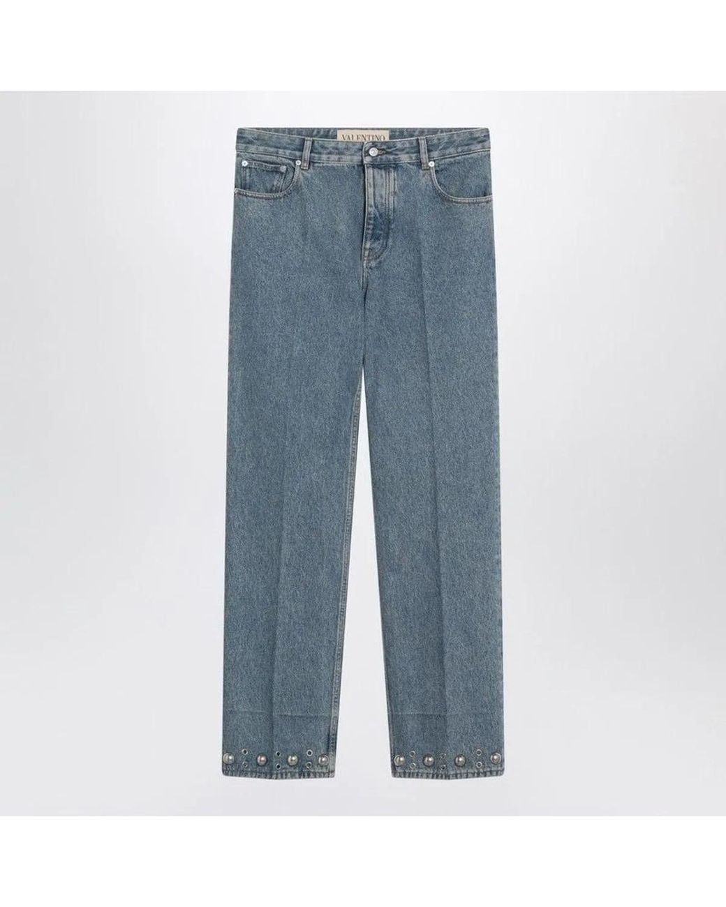 Valentino Blue Medium Jeans With Cabochons for men