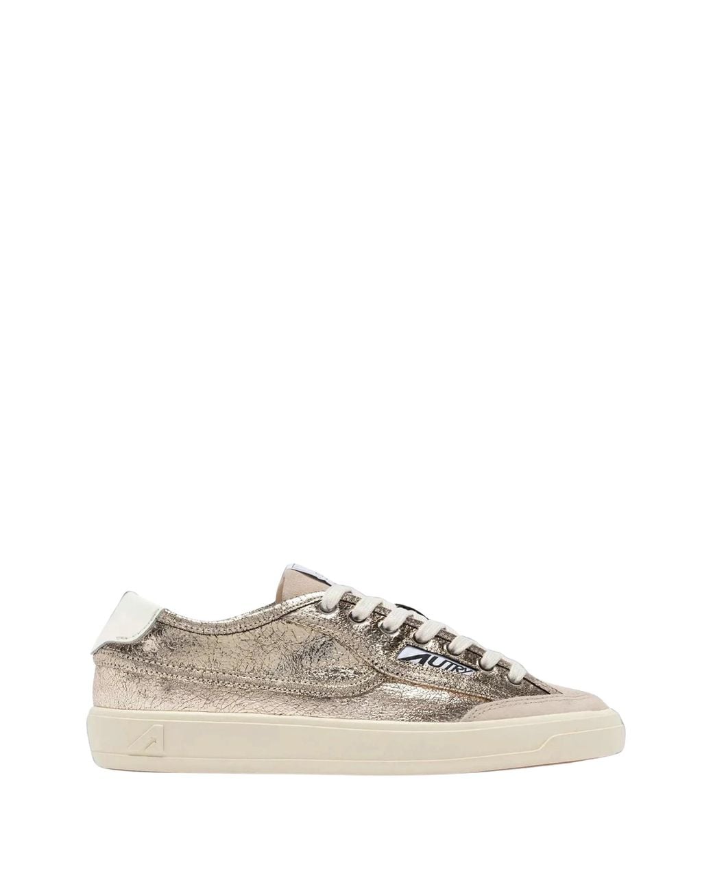 Autry White Windscape Cracked-Leather Suede Sneakers