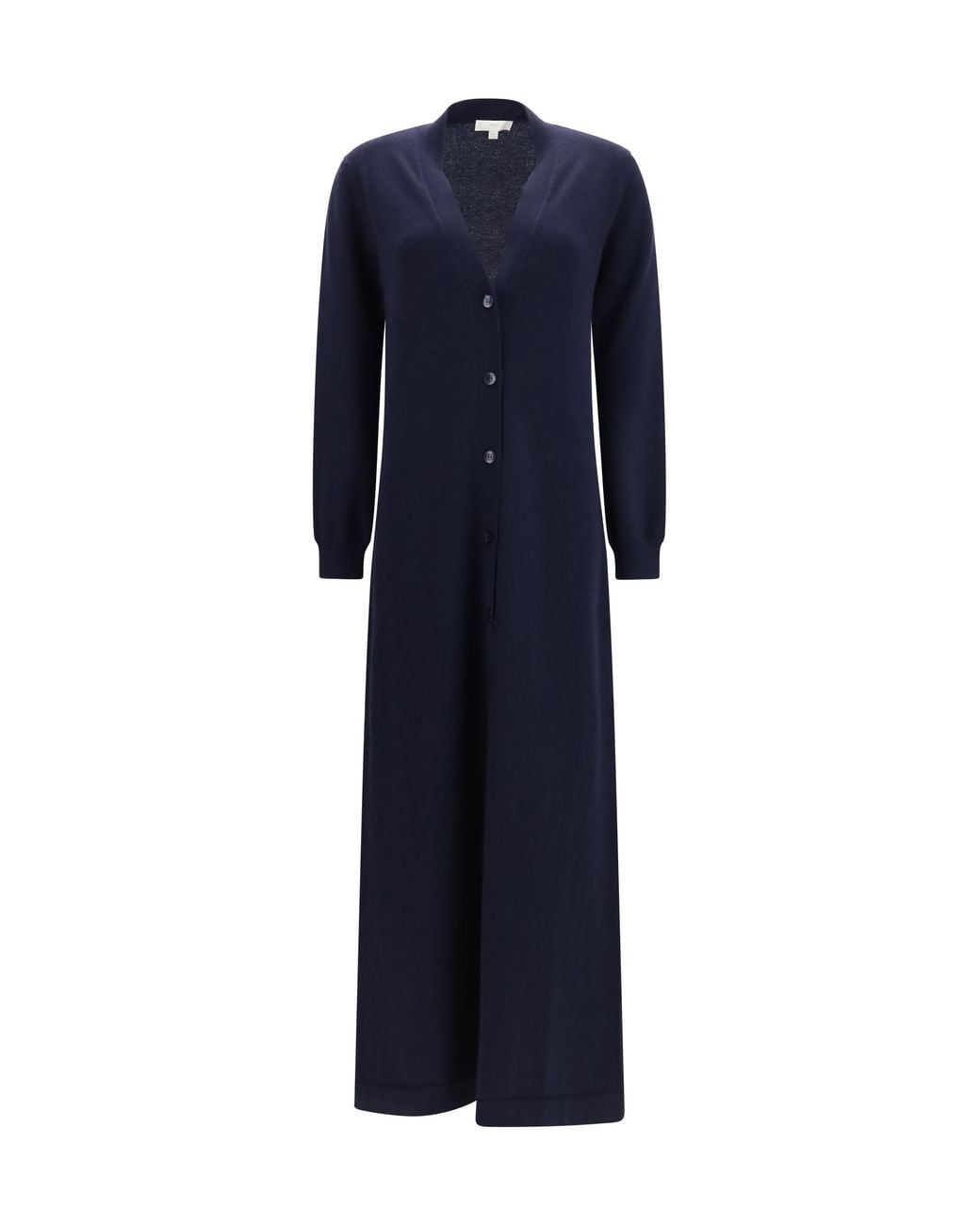 Malo Blue Long Cashmere V-Neck Cardigan