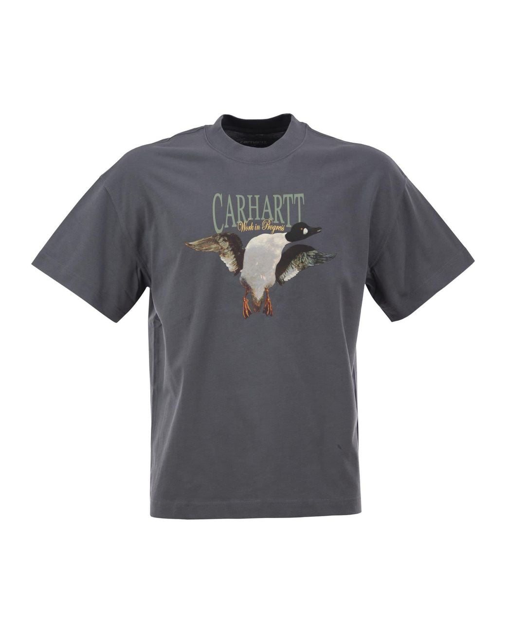 Carhartt Gray Organic Cotton T-Shirt With Graphic Print