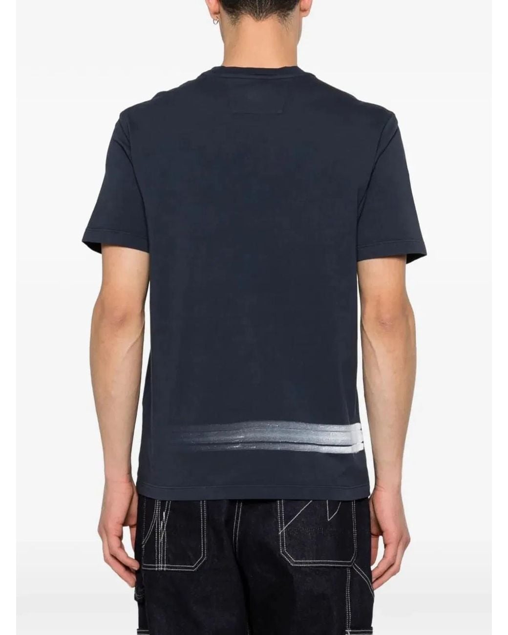 C P Company Blue C.P.Company Short-Sleeve Graphic-Print T-Shirt for men