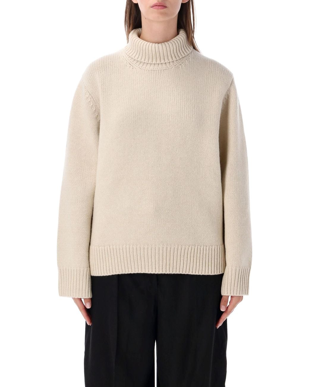 Totême Natural Wool Turtleneck Sweater