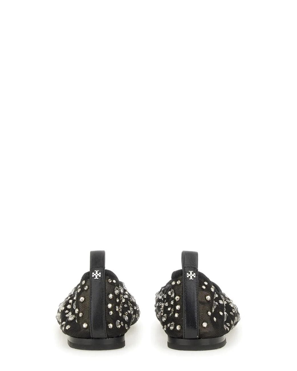 Tory Burch Black Ballerina With Crystals