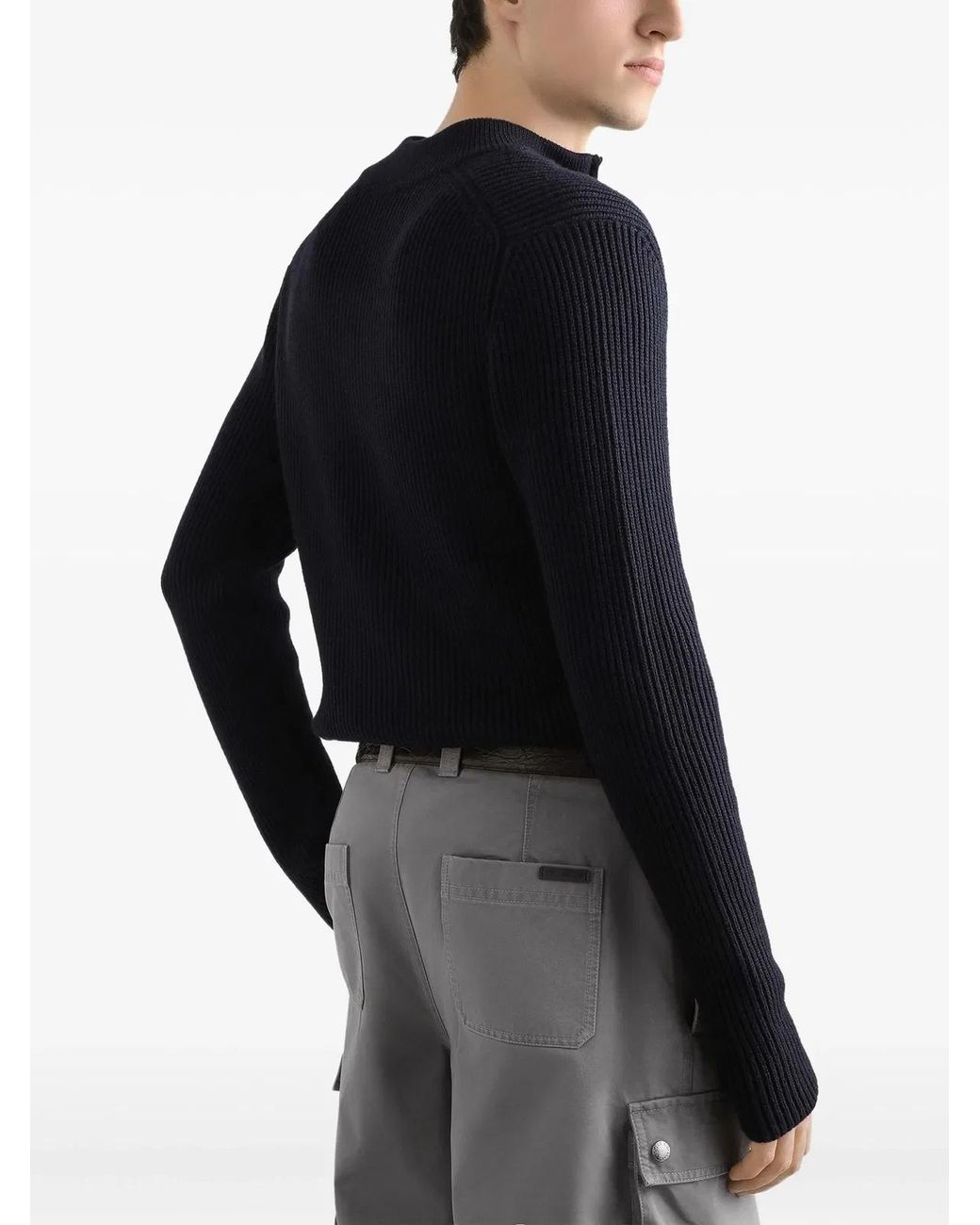 Dolce & Gabbana Blue Sweater Virgin Wool for men