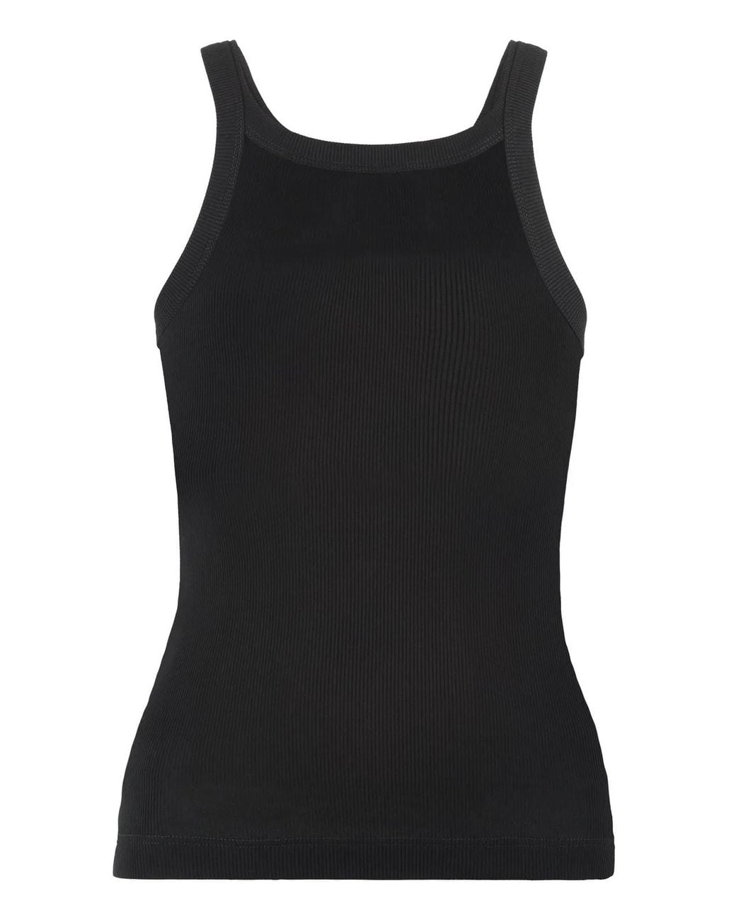 Fendi Black Ribbed Tank Top