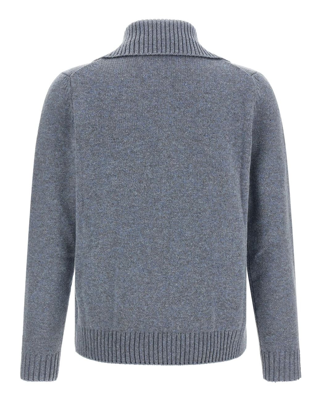 Zanone Gray Virgin Wool Cardigan for men