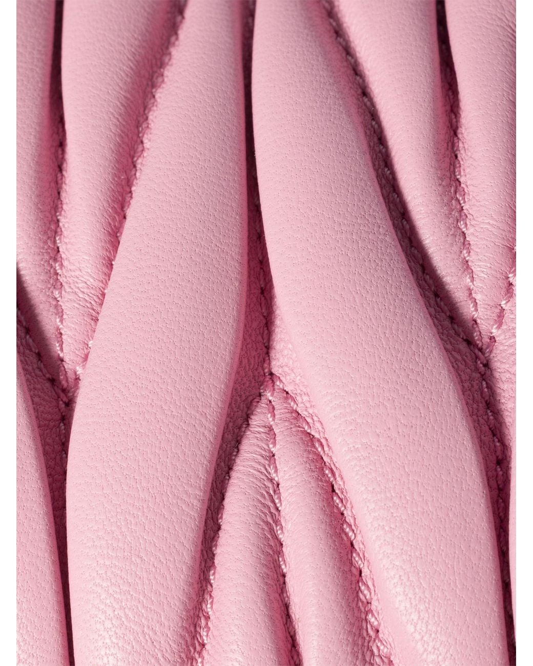 Miu Miu Pink Matelassé Leather Tote Bag