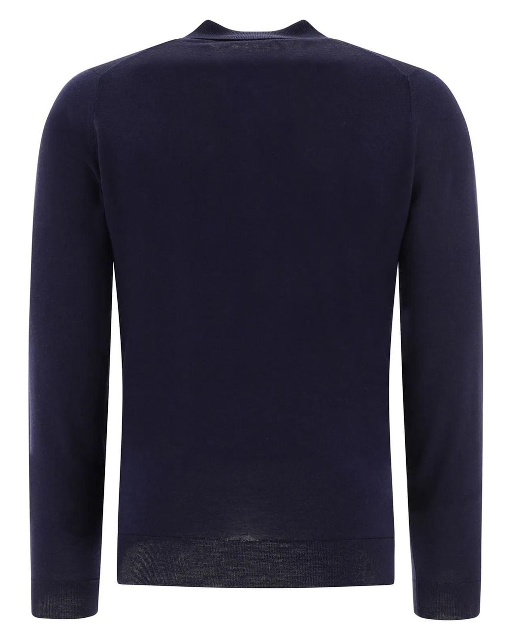 John Smedley Blue "Belper" Merino Wool Polo Shirt for men