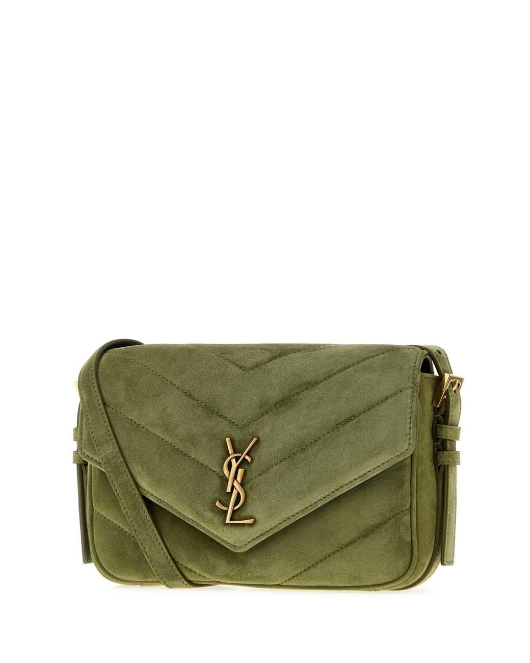 Saint Laurent Green Bo Loulou Leather Shoulder Bag
