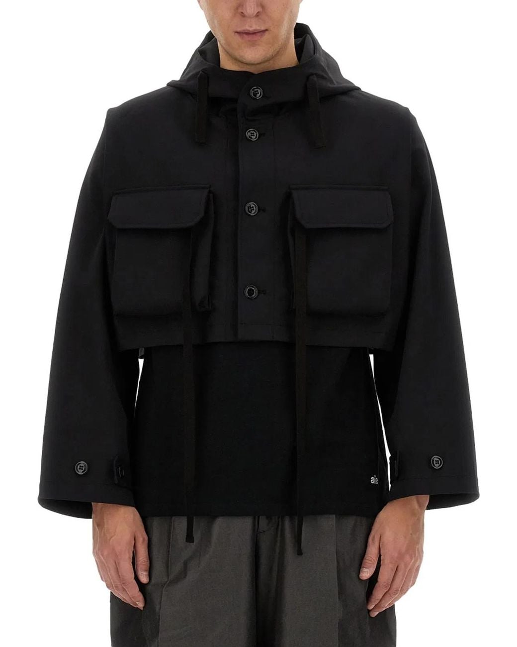 A.I.E. Black Cropped Jacket for men