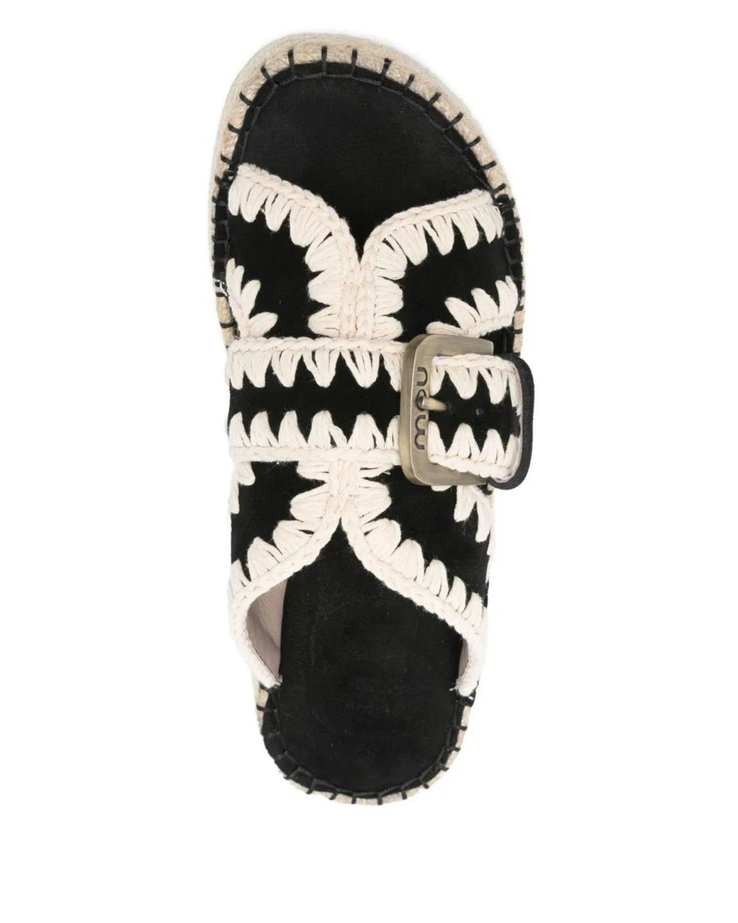Mou Black Jute Sandals