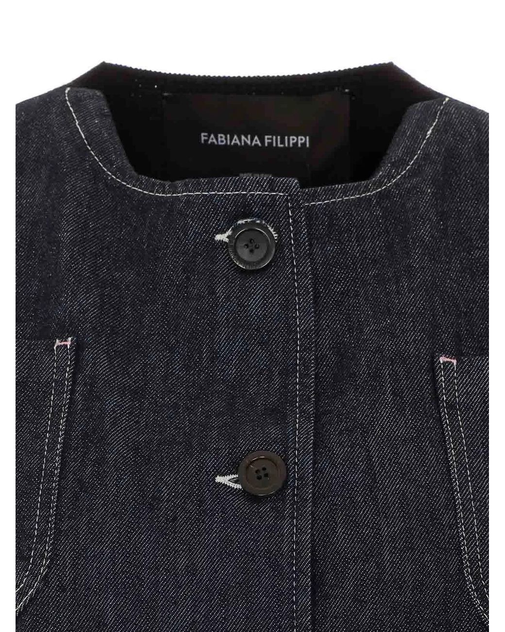 Fabiana Filippi Black Denim And Jacket With Frontal Buttons