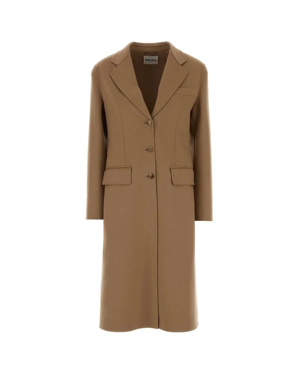 Miu Miu Natural Camel Wool Blend Coat