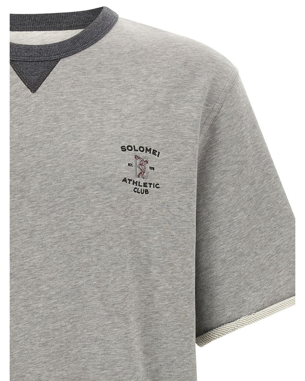 Brunello Cucinelli Gray 'Solomei Athletic Club' Embroidered Sweatshirt for men
