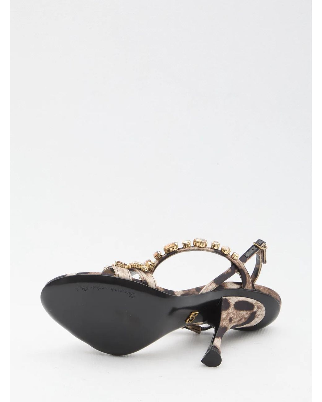 Dolce & Gabbana White Animal Print Sandals