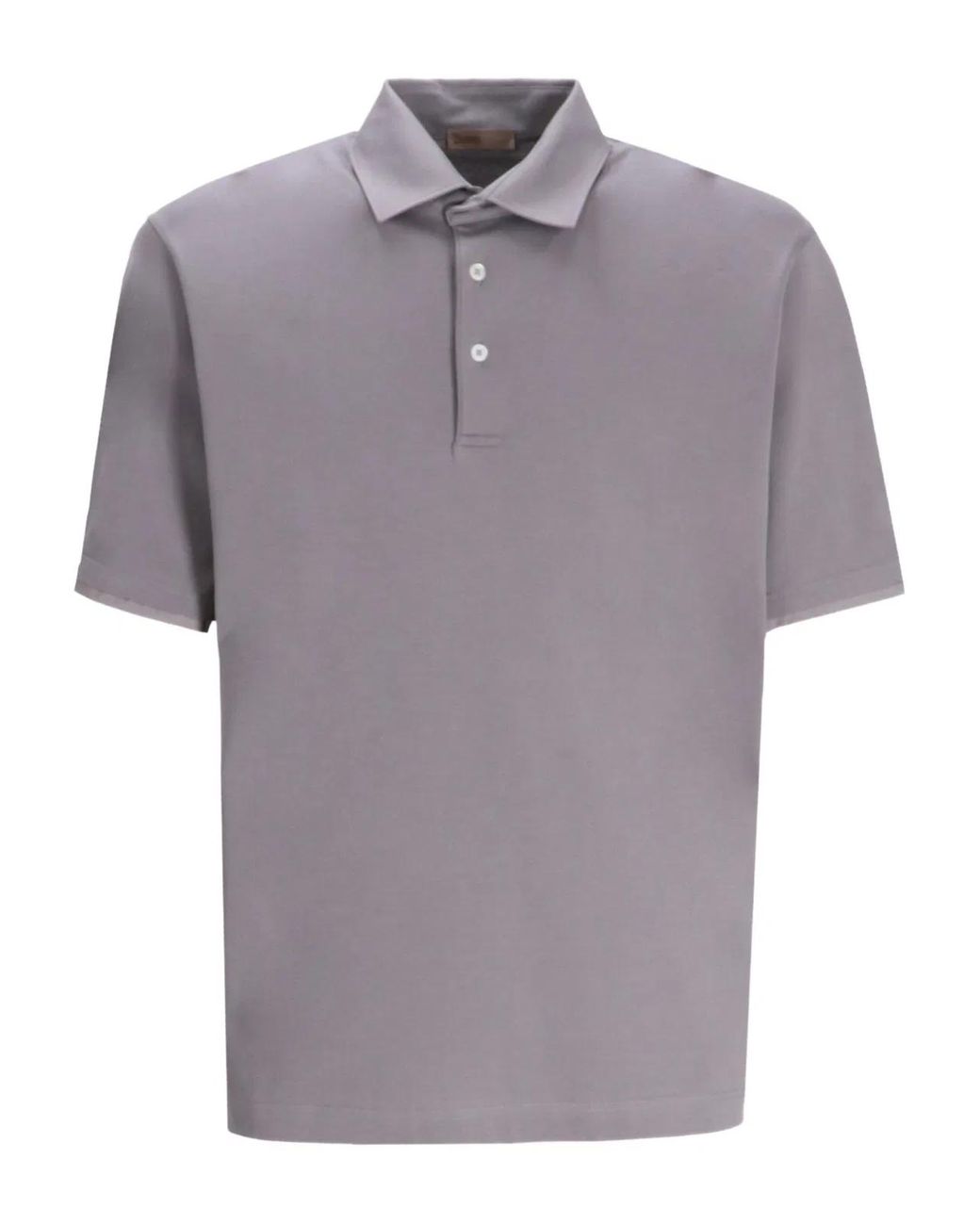 Herno Gray Short-Sleeve Cotton Polo Shirt for men