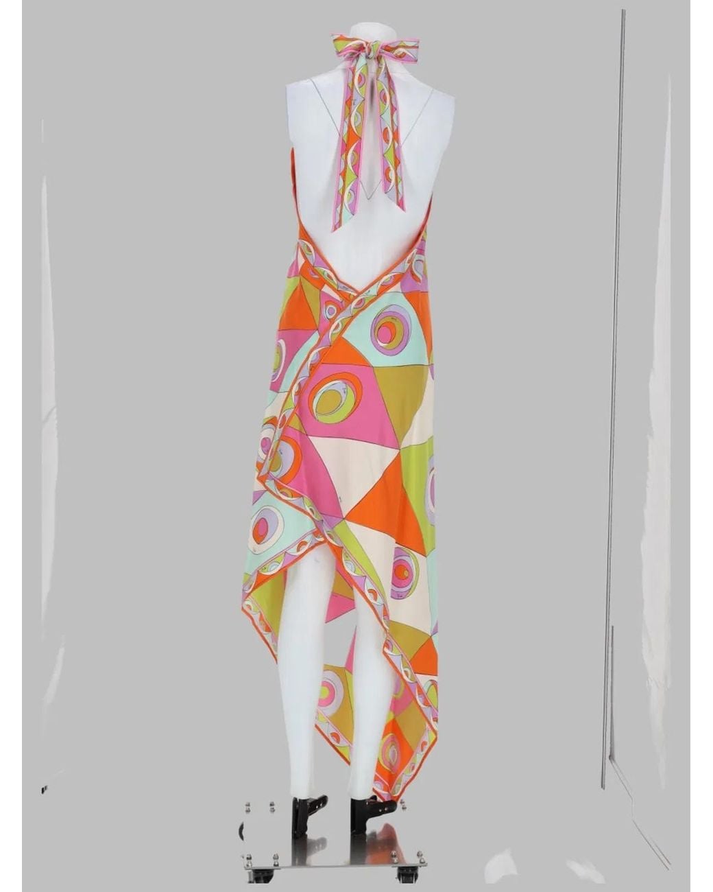 Emilio Pucci White Emilio Pucci Silk Twill Geometric Dress