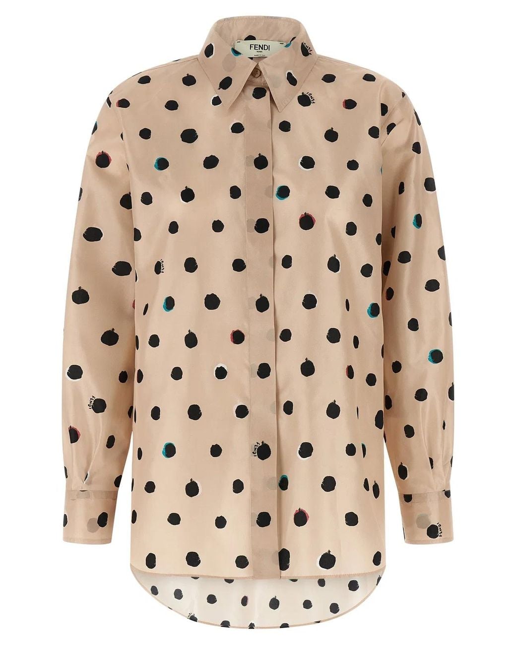 Fendi Natural Dots-Print Taffeta Shirt