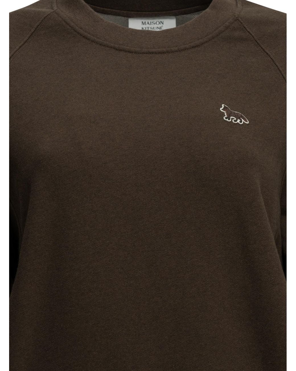 Maison Kitsuné Brown Maison Kitsuné "Baby Fox" Crew-Neck Sweatshirt