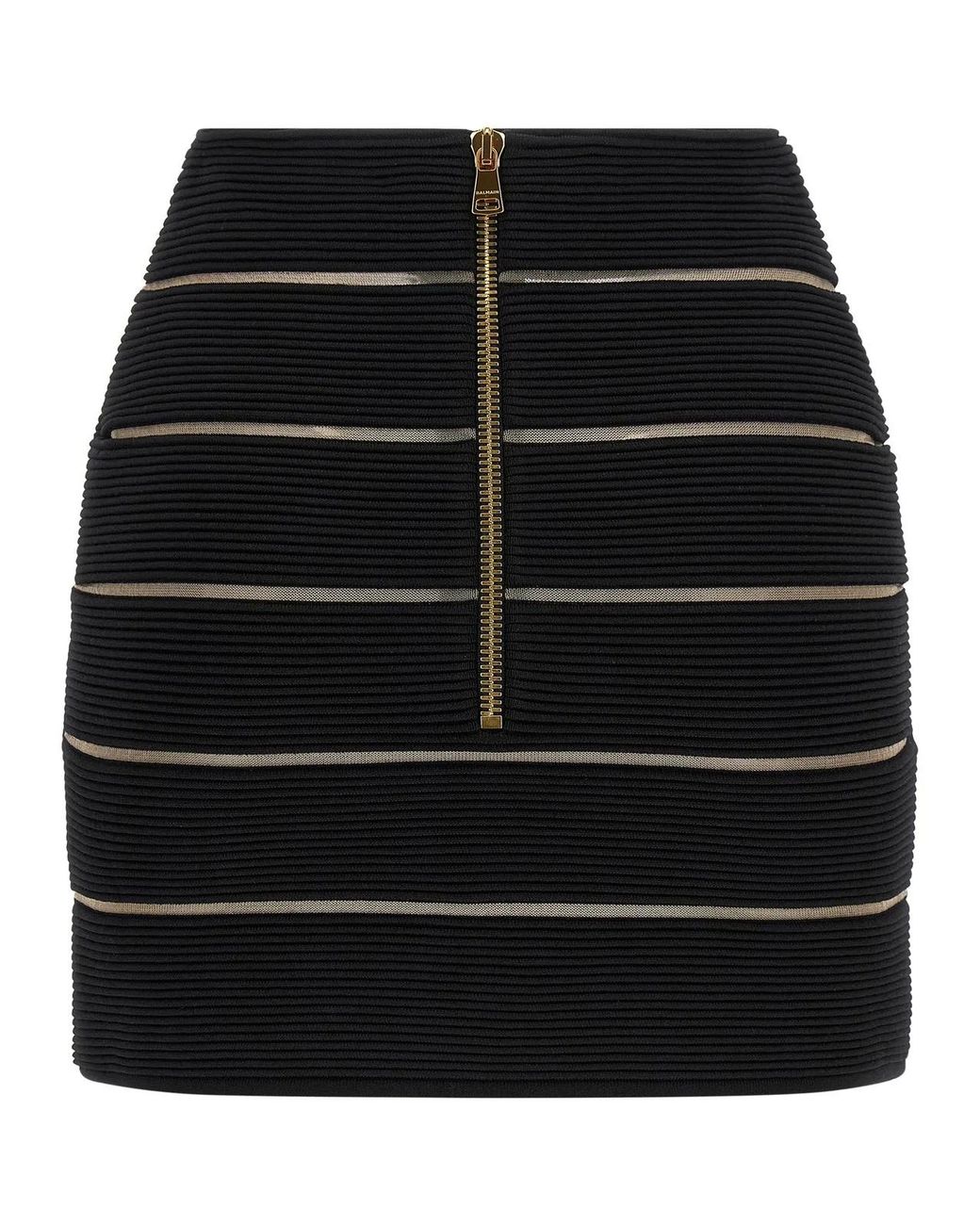 Balmain Black V-Shaped Waist Skirt