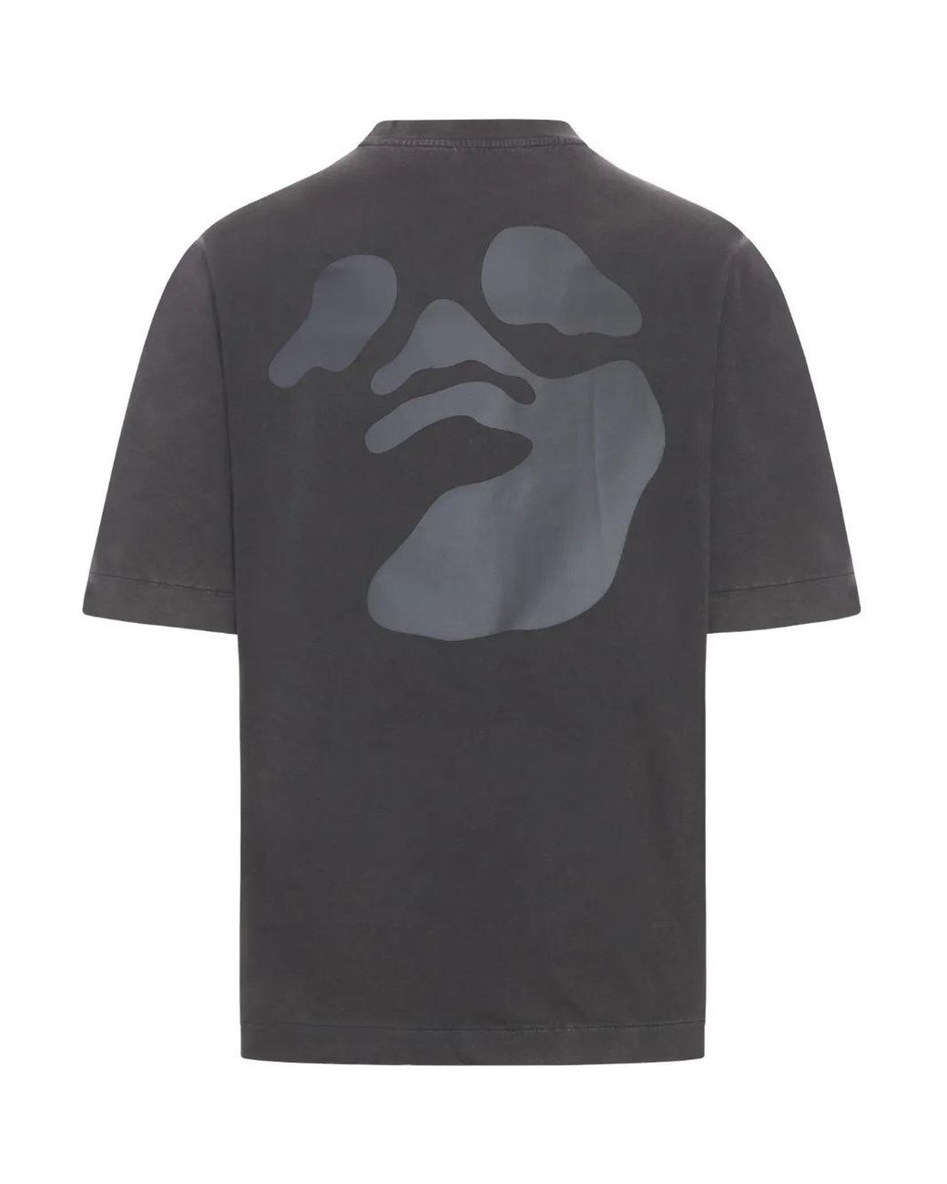 Off-White c/o Virgil Abloh Gray Swimming Face Skate Short-Sleeve T-Shirt for men