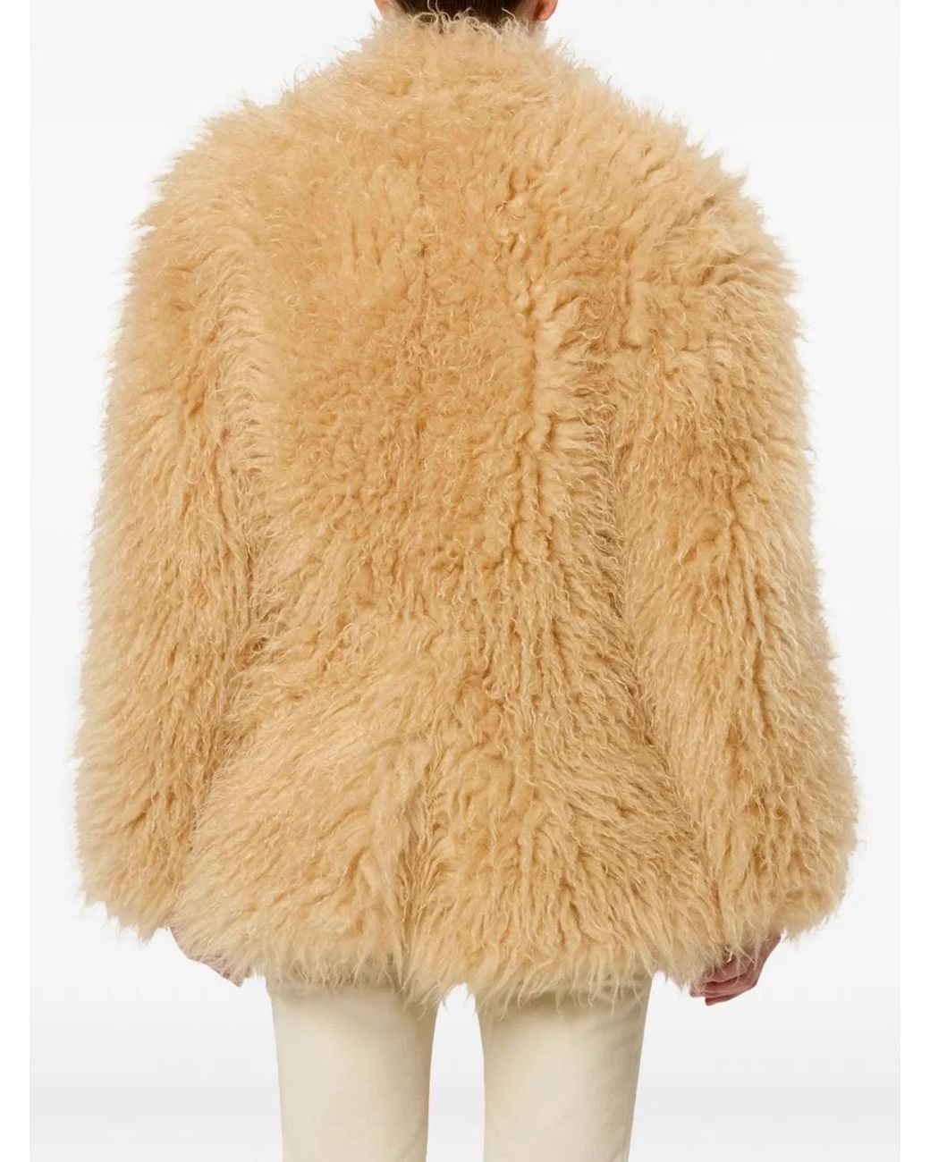 Isabel Marant Natural Pale Longhaired Faux Fur Coat