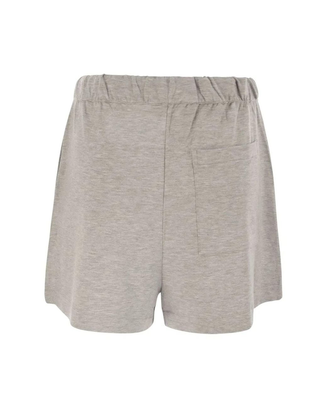 Majestic Gray Shorts With Drawstring Waist