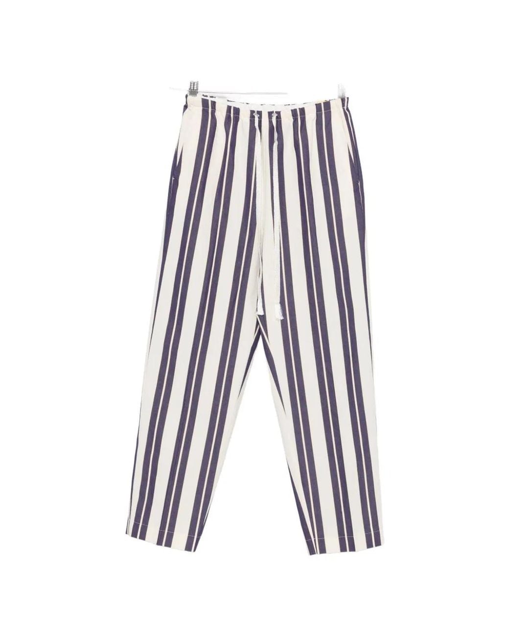 Forte_forte White Striped Drawstring Trousers