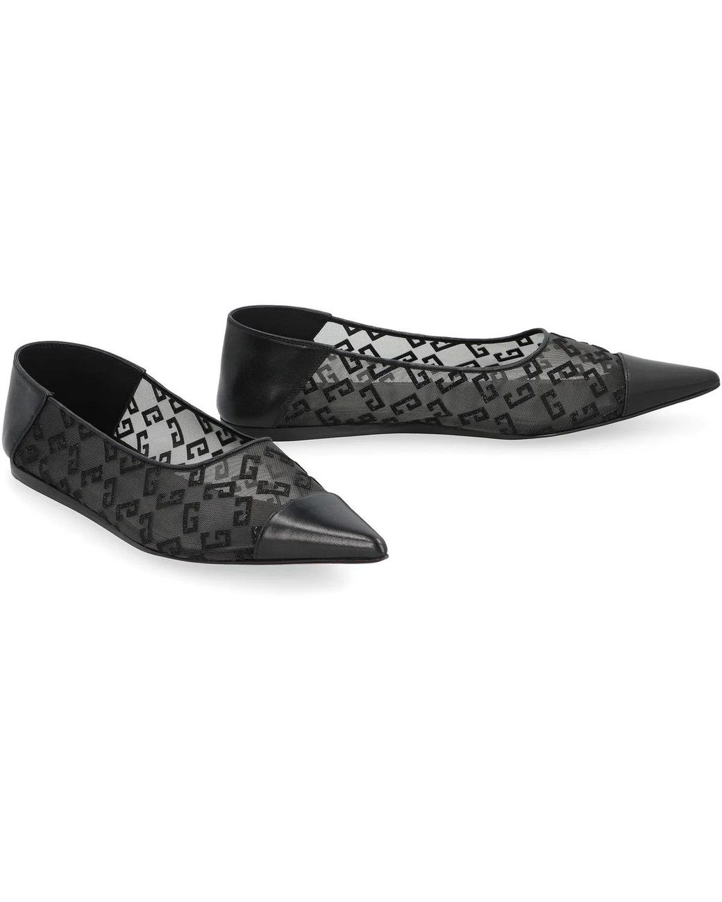 Givenchy Black 4G Pointy-Toe Ballet Flats