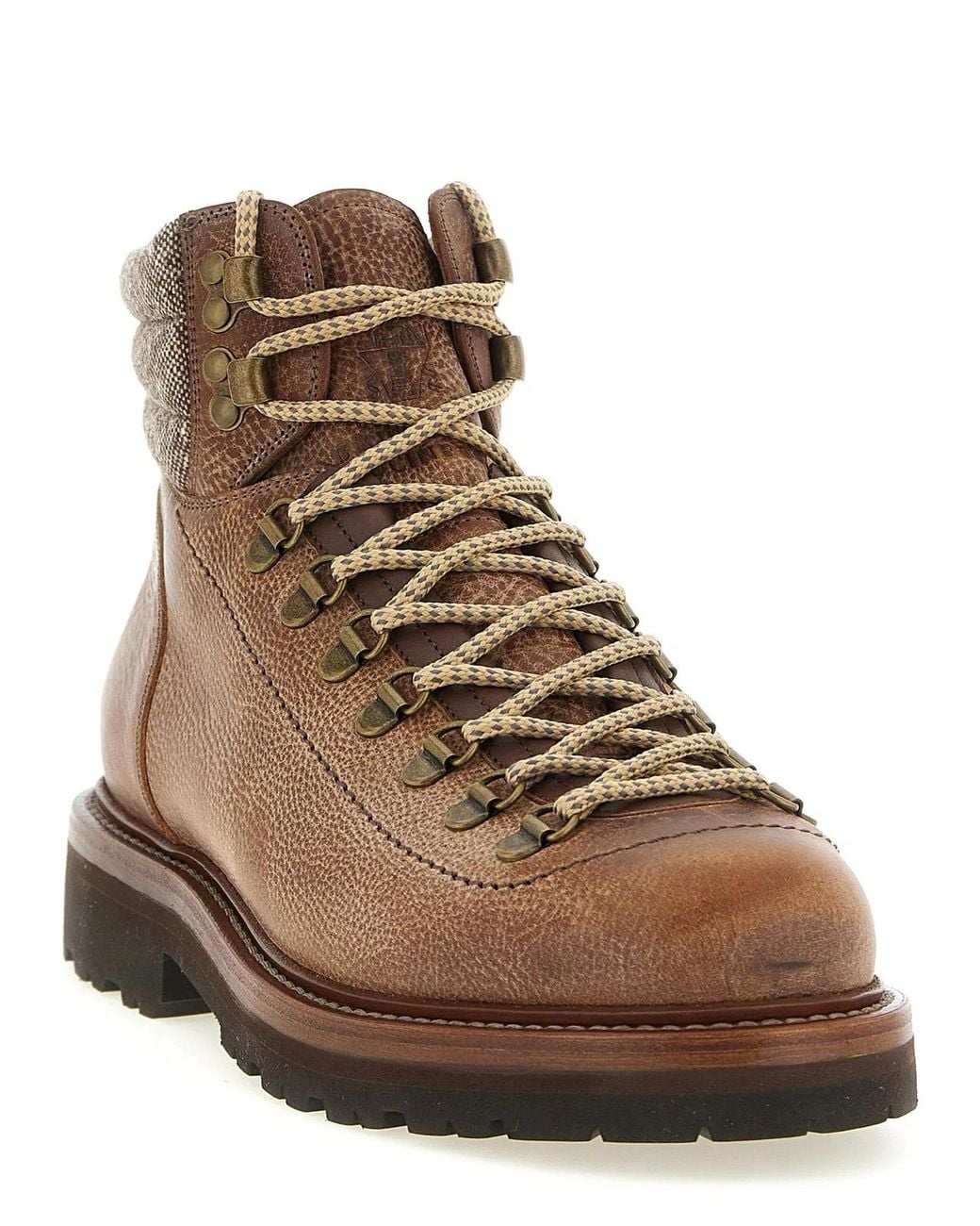 Brunello Cucinelli Brown 'Mountain Boot' Lace-Up Ankle Boots for men