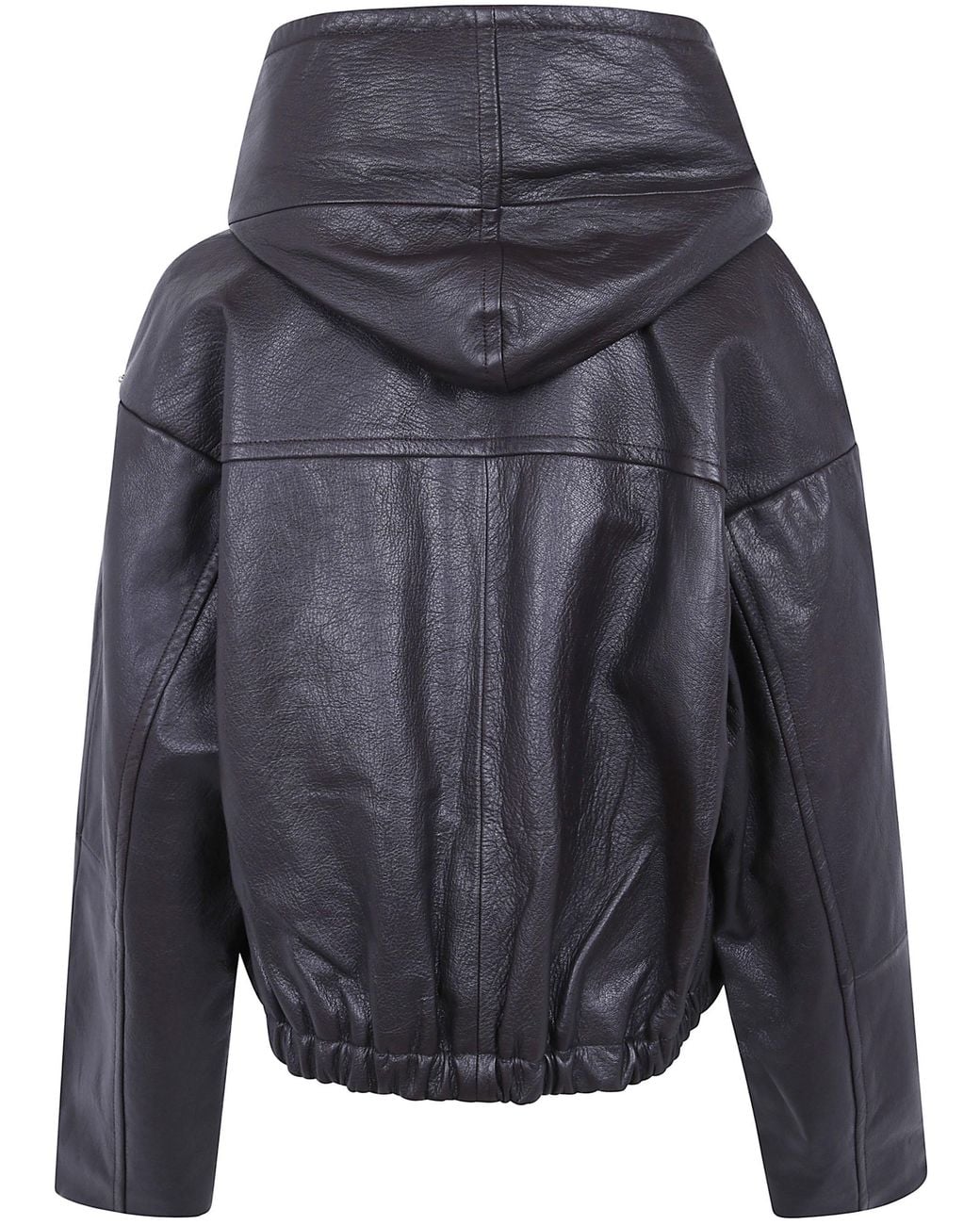 Max Mara Gray "Kabala" Leather Jacket