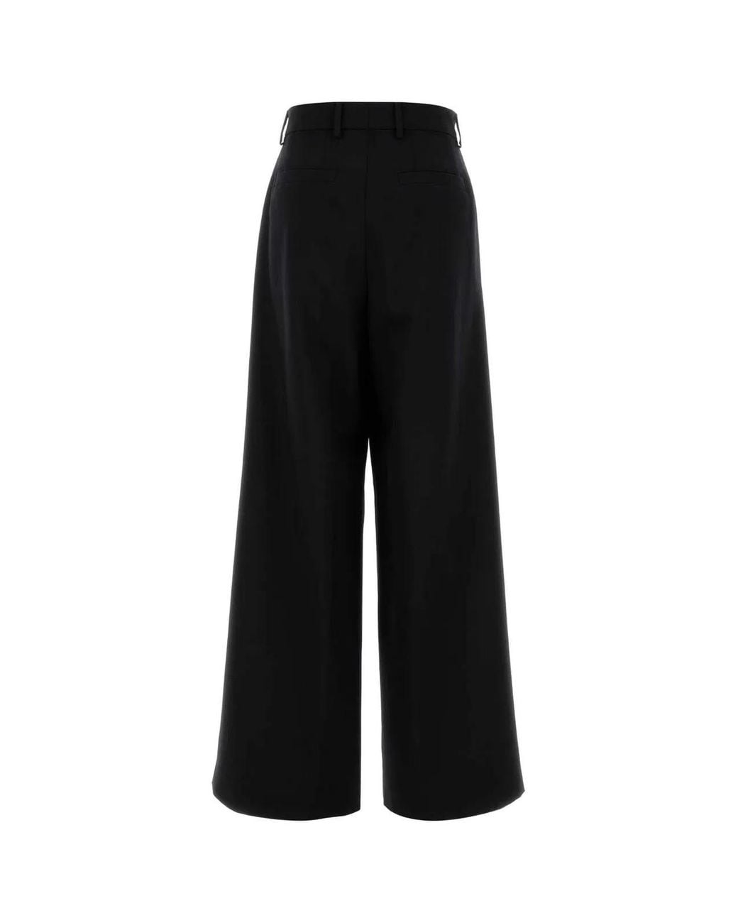 Dries Van Noten Black Wool Blend Penn Wide-Leg Pant