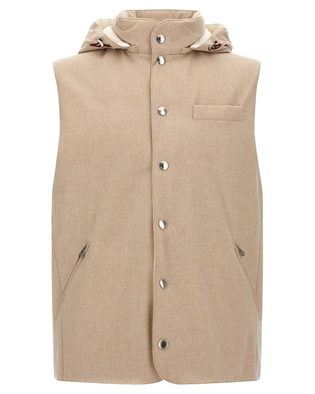 Brunello Cucinelli Natural Flannel Vest for men
