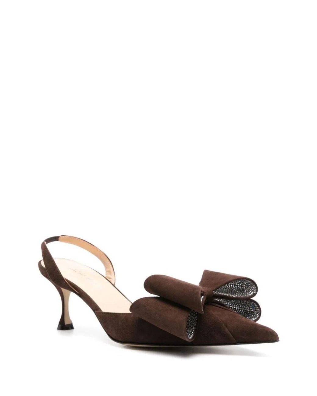 Mach & Mach Brown Mach & Le Cadeau Kitten Heel Slingback